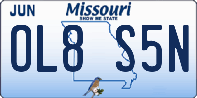 MO license plate OL8S5N