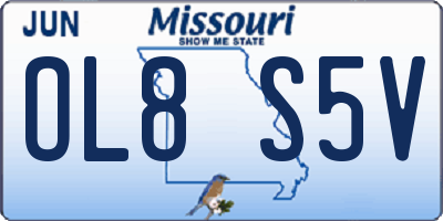 MO license plate OL8S5V