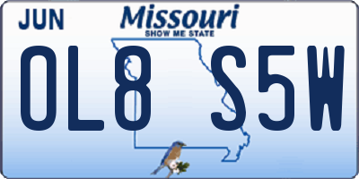 MO license plate OL8S5W