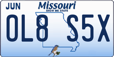 MO license plate OL8S5X