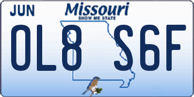 MO license plate OL8S6F