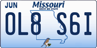 MO license plate OL8S6I