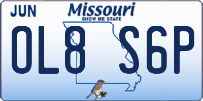 MO license plate OL8S6P