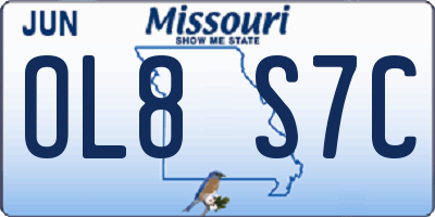 MO license plate OL8S7C