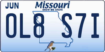 MO license plate OL8S7I