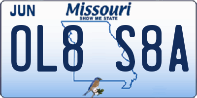 MO license plate OL8S8A