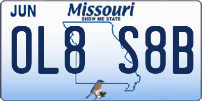 MO license plate OL8S8B