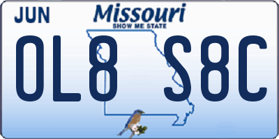 MO license plate OL8S8C