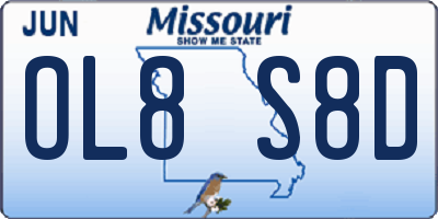 MO license plate OL8S8D