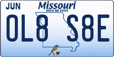 MO license plate OL8S8E