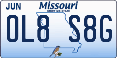 MO license plate OL8S8G