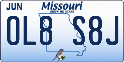 MO license plate OL8S8J