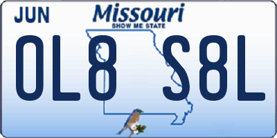 MO license plate OL8S8L