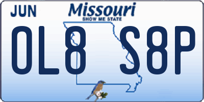 MO license plate OL8S8P