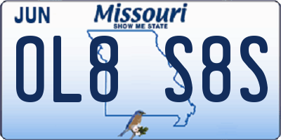MO license plate OL8S8S