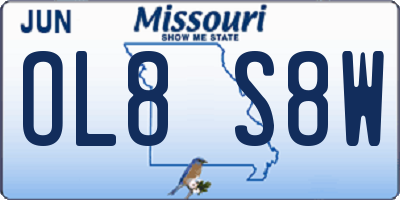 MO license plate OL8S8W