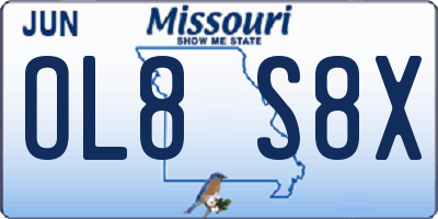 MO license plate OL8S8X