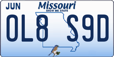 MO license plate OL8S9D