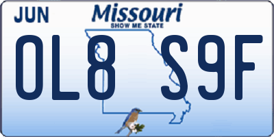 MO license plate OL8S9F