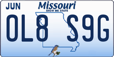MO license plate OL8S9G