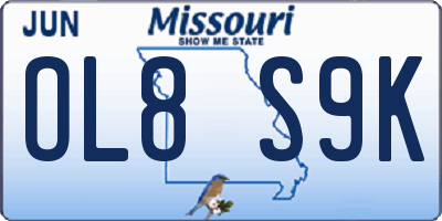 MO license plate OL8S9K