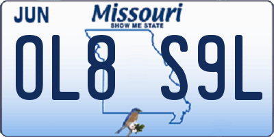MO license plate OL8S9L