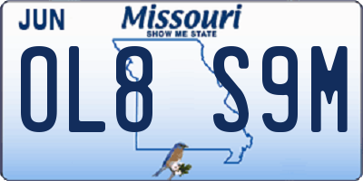 MO license plate OL8S9M