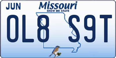 MO license plate OL8S9T
