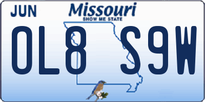MO license plate OL8S9W