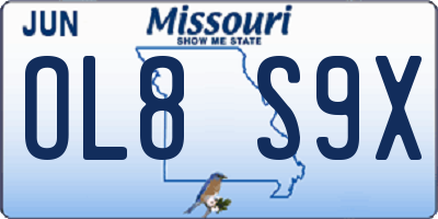 MO license plate OL8S9X