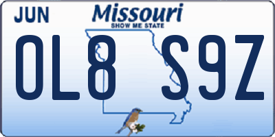 MO license plate OL8S9Z