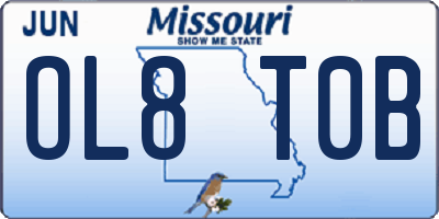 MO license plate OL8T0B