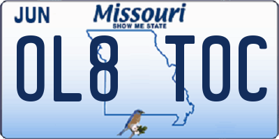 MO license plate OL8T0C