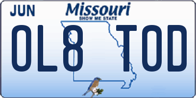 MO license plate OL8T0D