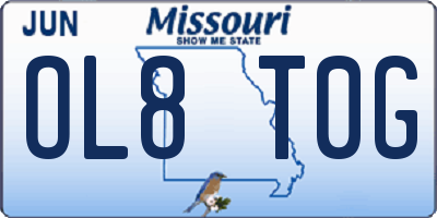 MO license plate OL8T0G
