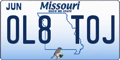 MO license plate OL8T0J