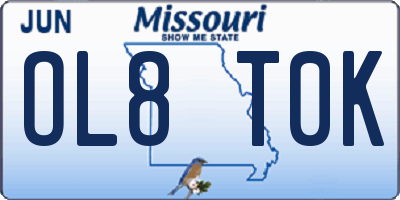 MO license plate OL8T0K