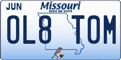 MO license plate OL8T0M