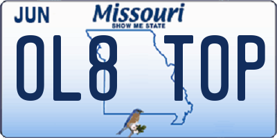 MO license plate OL8T0P