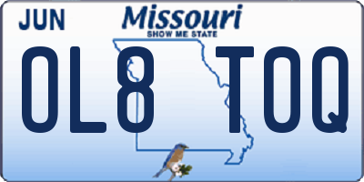 MO license plate OL8T0Q