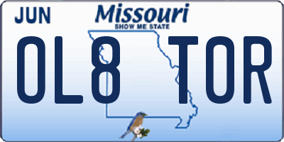 MO license plate OL8T0R