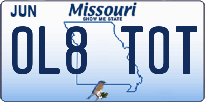 MO license plate OL8T0T