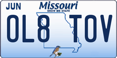 MO license plate OL8T0V