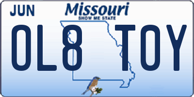 MO license plate OL8T0Y