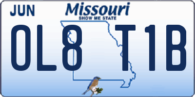 MO license plate OL8T1B