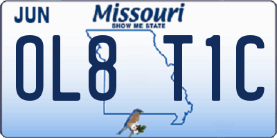 MO license plate OL8T1C