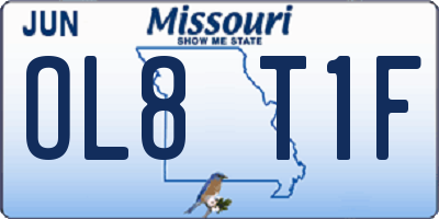 MO license plate OL8T1F