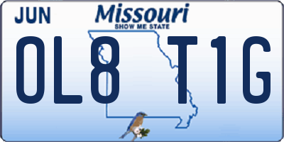 MO license plate OL8T1G