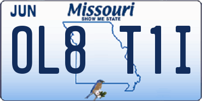 MO license plate OL8T1I