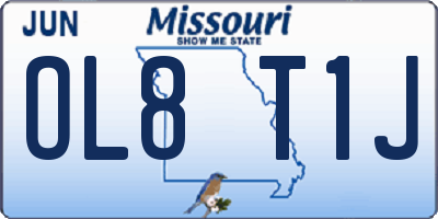 MO license plate OL8T1J